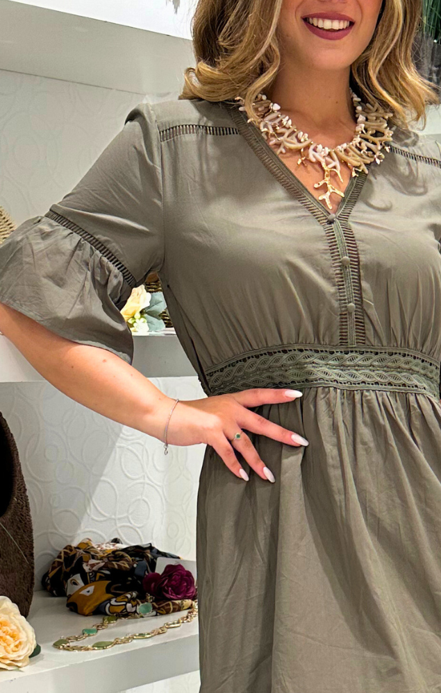 Abito Jasmine verde militare