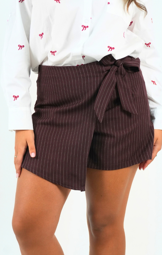 Shorts gessato bordeaux