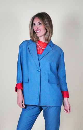 Blazer donna effetto denim