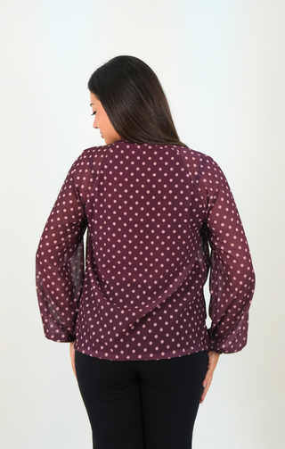 Blusa Pois Chic bordeaux