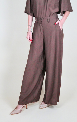 pantaloni palazzo marrone