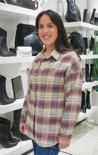 Camicia quadri bordeaux