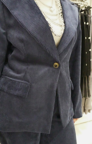 Giacca a coste velluto blu