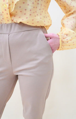 Pantalone punto Milano beige