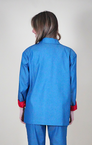 Blazer donna effetto denim
