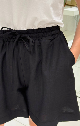 Shorts in viscosa nero