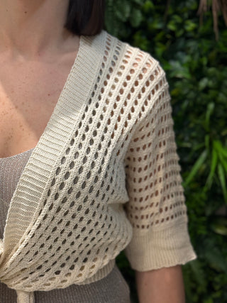 Copri spalle traforato beige