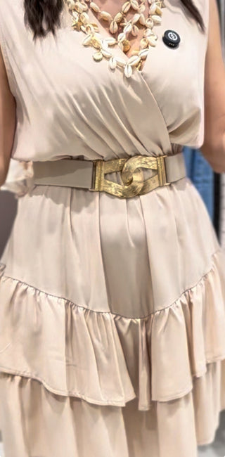 Cintura a incrocio beige