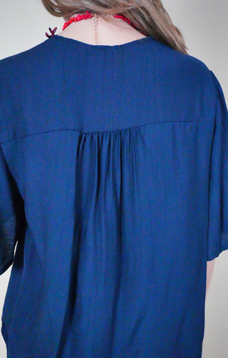 Blusa over con maniche ampie blu