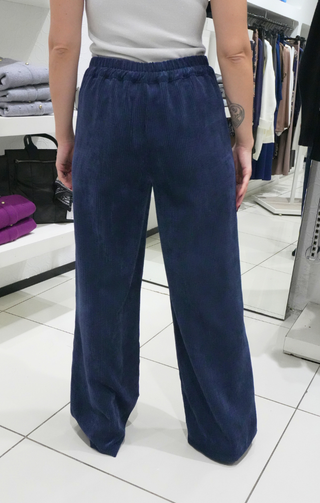 Pantaloni a coste velluto blu
