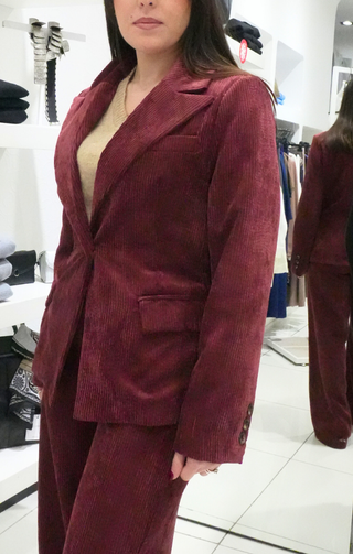 Giacca a coste velluto bordeaux