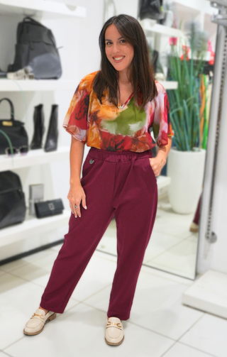 Pantalone Pop-trash bordeaux