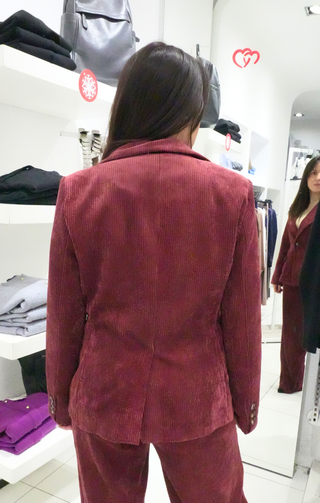 Giacca a coste velluto bordeaux