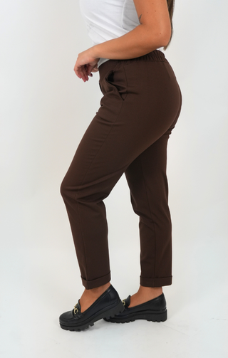 Pantalone in punto milano marrone