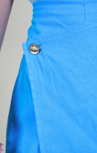Gonna pantalone lino turchese