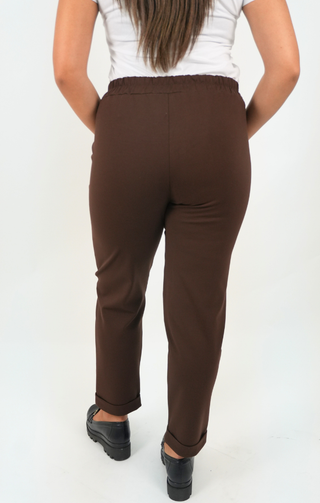 Pantalone in punto milano marrone