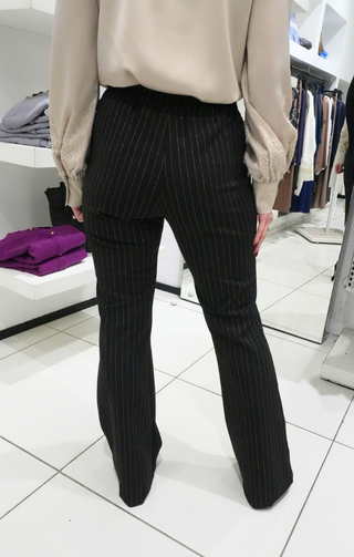 Pantalone gessato in lurex