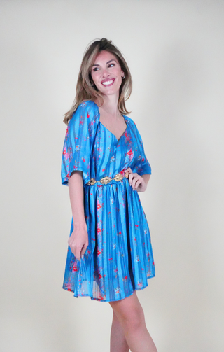 Abito corto in chiffon fantasia