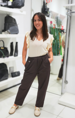 Pantalone Pop-trash marrone