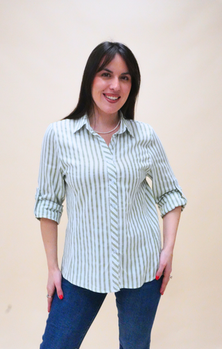 Camicia a righe verde