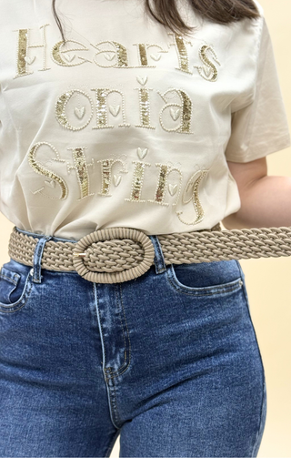 Cintura intreccio beige