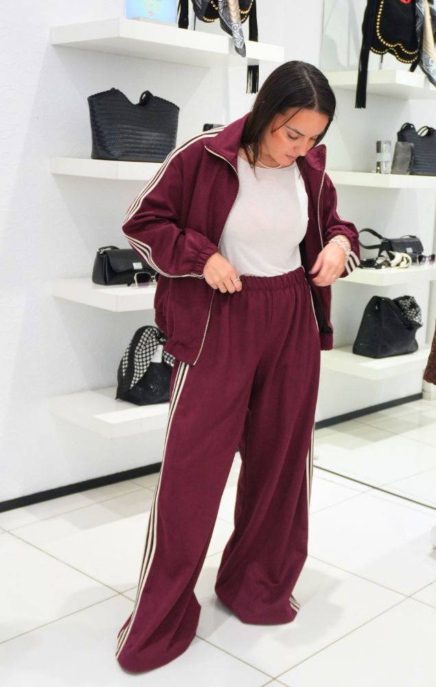 Pantalone di tuta bordeaux
