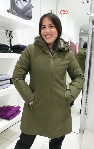 Giubbino double face lungo verde