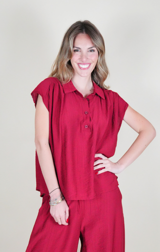 blusa bottoncini rosso