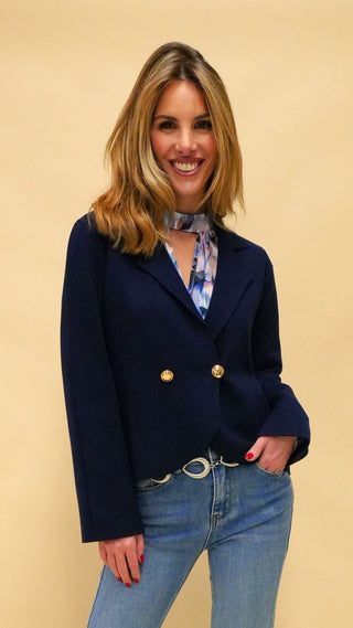 Giacca in maglia blu