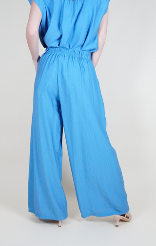 pantaloni palazzo azzurro