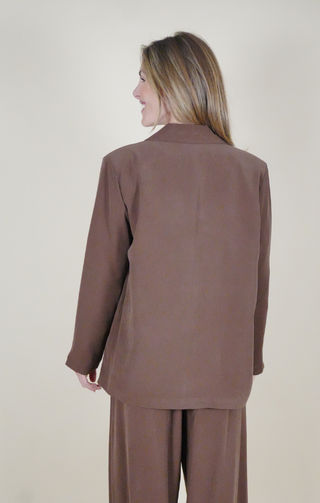 Blazer seta lavata marrone