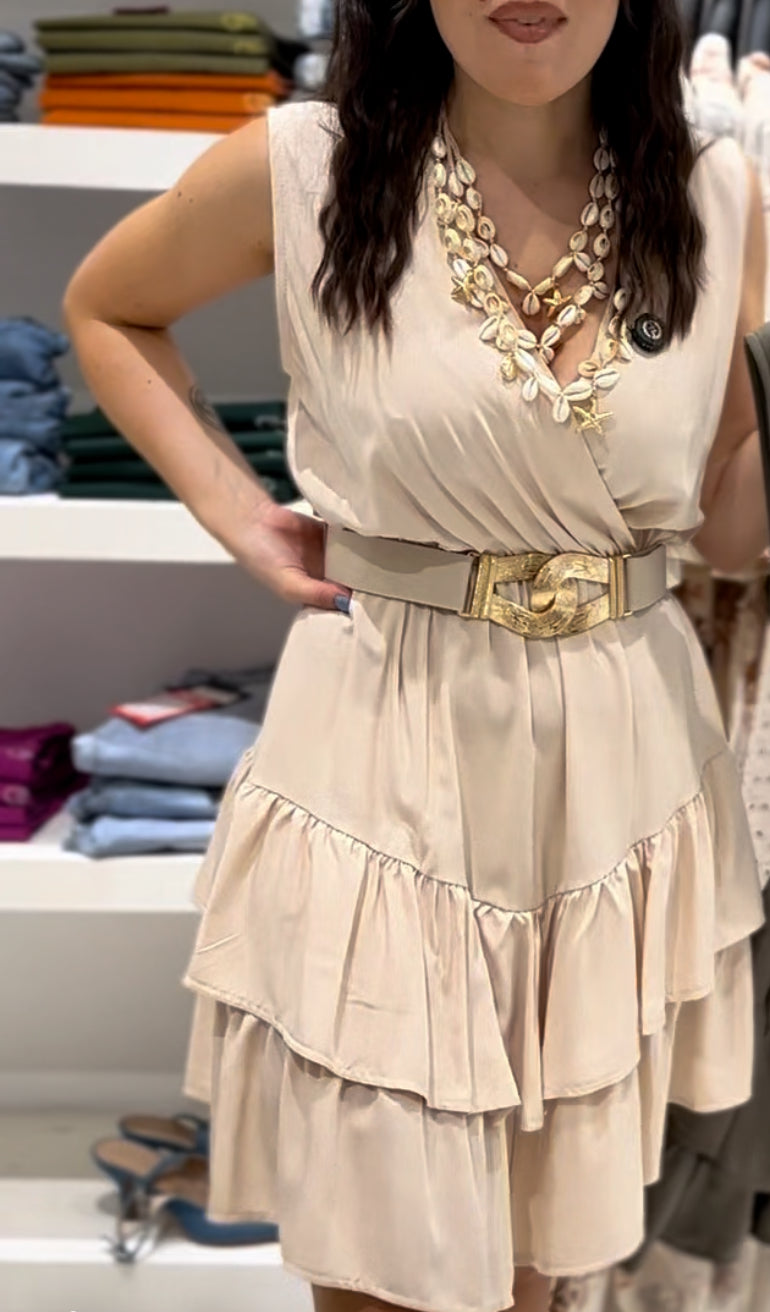 Cintura a incrocio beige