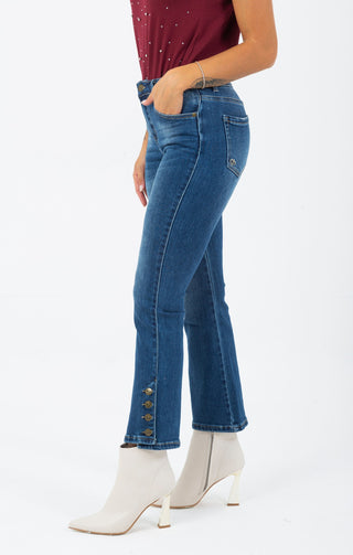 Jeans with button detail