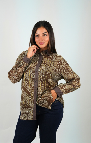Camicia bandana marrone