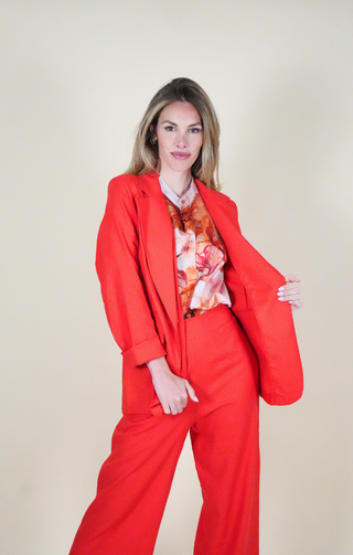Blazer lino corallo