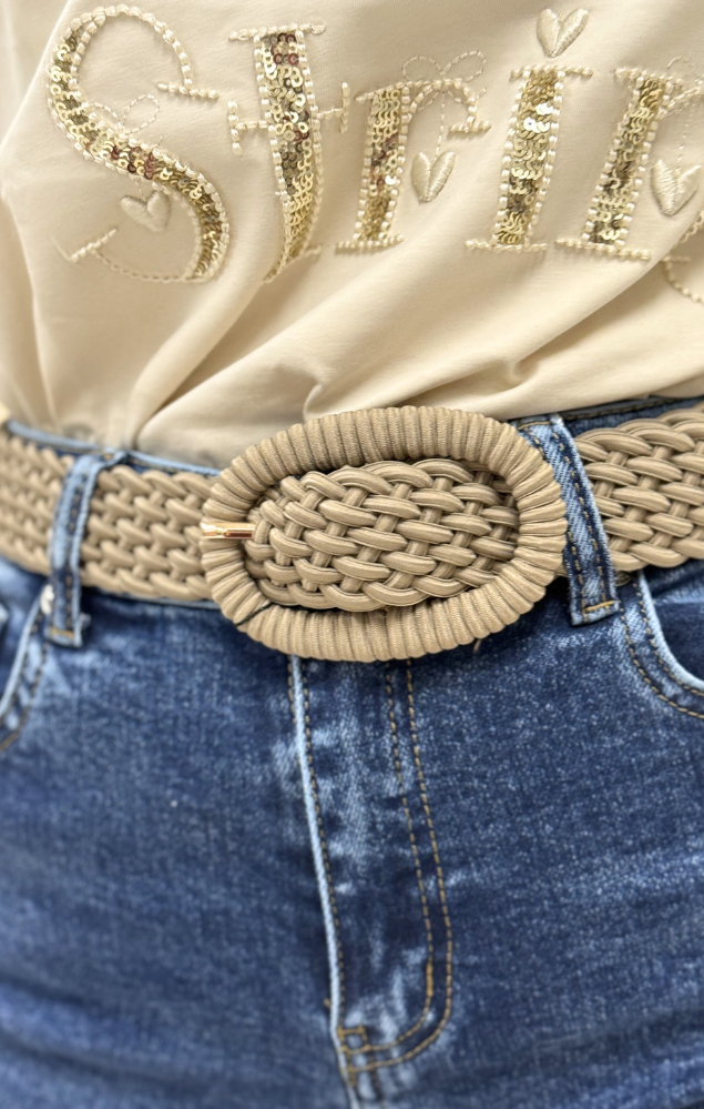 Cintura intreccio beige