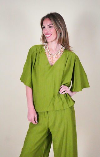 Blusa a "V" verde
