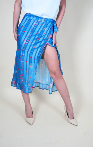 Gonna midi in chiffon floreale fantasia