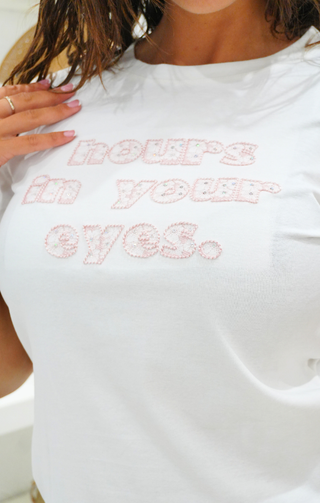 T-shirt con scritte bianca