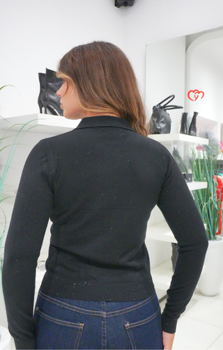 Cardigan in viscosa nero