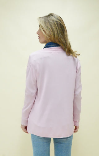 Cardigan lungo aperto rosa