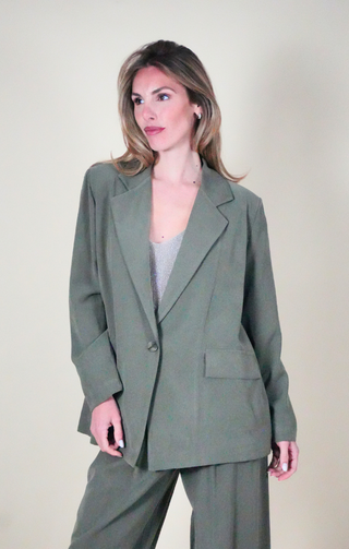 Blazer seta lavata verde