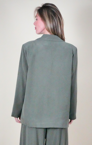 Blazer seta lavata verde