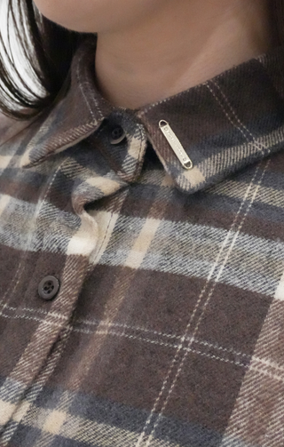Camicia oversize flanella marrone