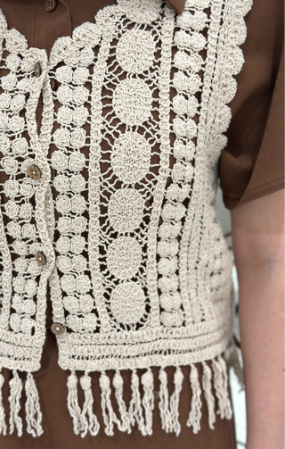 Gilet traforato beige