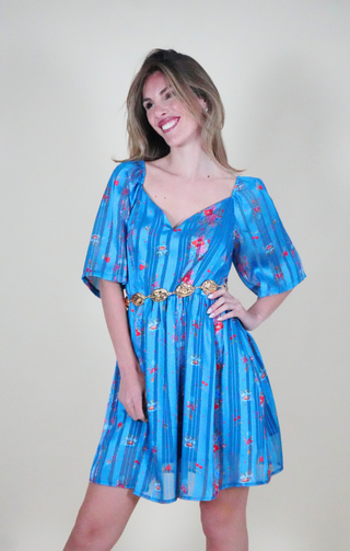Abito corto in chiffon fantasia
