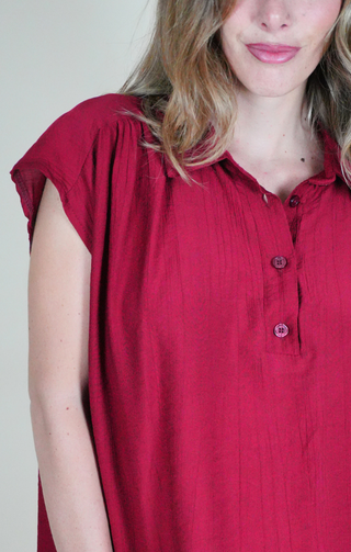 blusa bottoncini rosso