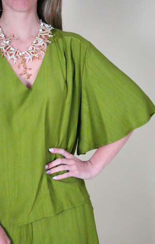 Blusa a "V" verde