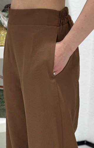 Pantalone palazzo marrone