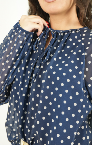 Blusa Pois Chic blu